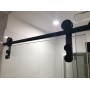 Sero-L Frameless Sliding Door L Shape Shower Screen With Matte Black Fittings 1400-1500 *900